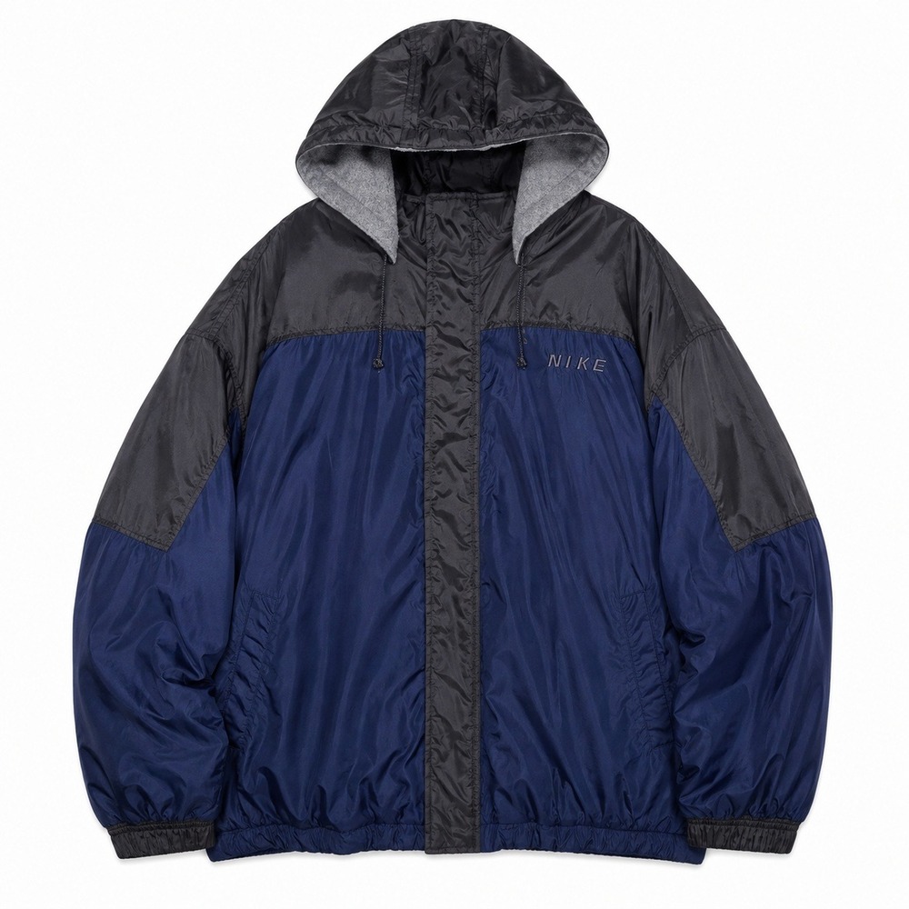 Nike Jacket Mens XL Vintage 90s 2-in-1 Reversible Heavyweight Gorpcore Navy Grey